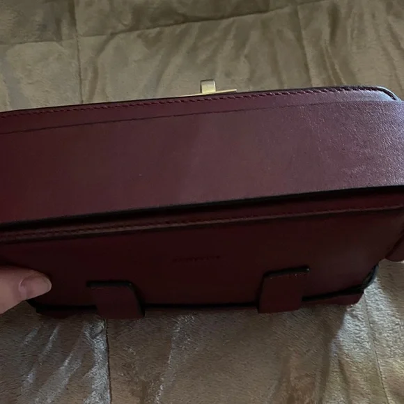 AllSaints Dark Red Leather Shoulder or belt bag - Picture 5 of 9